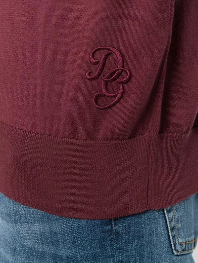 Shop Dolce & Gabbana Crew Neck Sweater With Embroidered Logo In Red