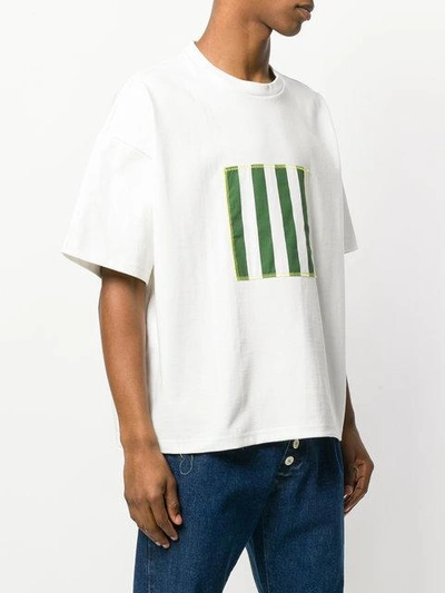 Shop Sunnei Striped Panel T-shirt - White