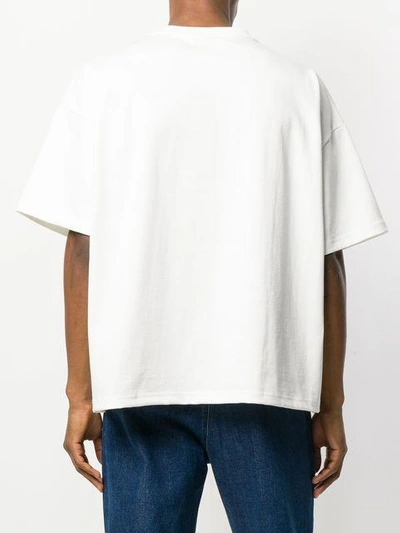 Shop Sunnei Striped Panel T-shirt - White