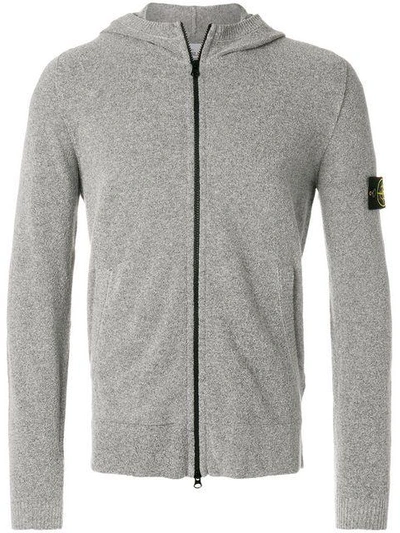 Shop Stone Island Zip Front Hoodie