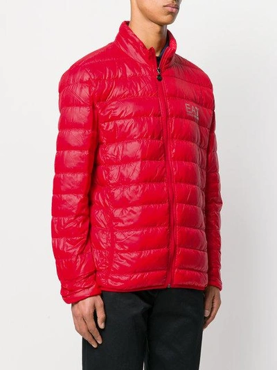 Shop Ea7 Padded Logo Jacket In Red