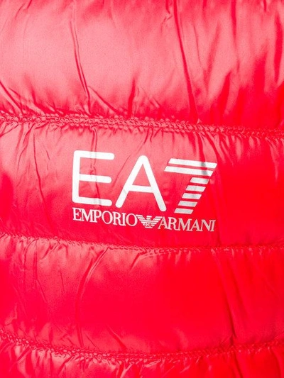 Shop Ea7 Padded Logo Jacket In Red
