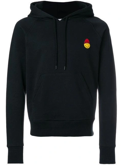 Shop Ami Alexandre Mattiussi Hoodie With Patch Smiley In Black