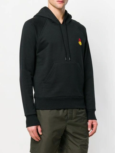 Shop Ami Alexandre Mattiussi Hoodie With Patch Smiley In Black