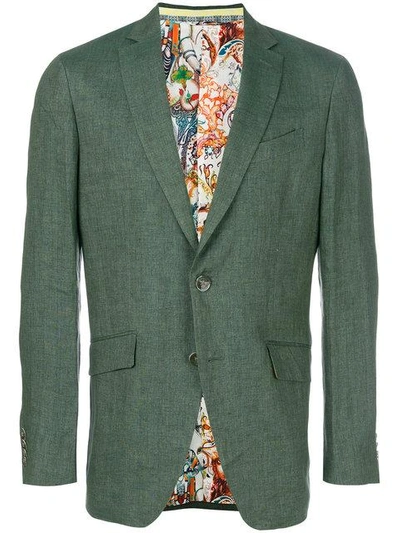 Shop Etro Classic Blazer - Green