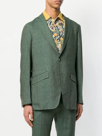 Shop Etro Classic Blazer - Green