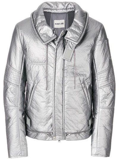 Shop Helmut Lang Astro Moto Jacket In Metallic