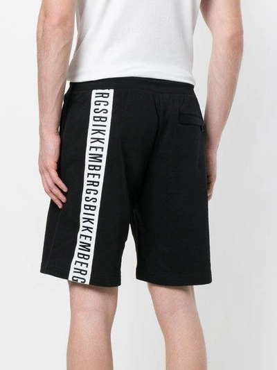 Shop Dirk Bikkembergs Logo Drawstring Shorts - Black