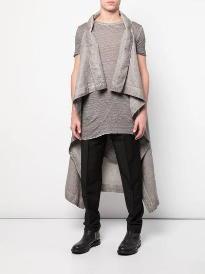 Shop Army Of Me Long High Low Vest - Grey
