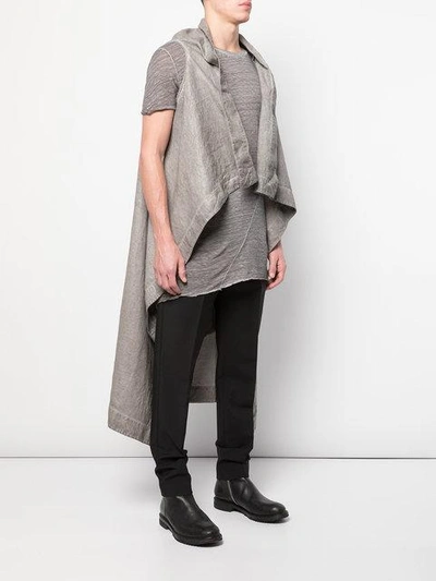 Shop Army Of Me Long High Low Vest - Grey