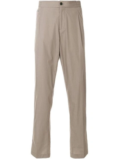 Shop Ferragamo Elasticated Waist Trousers In Brown