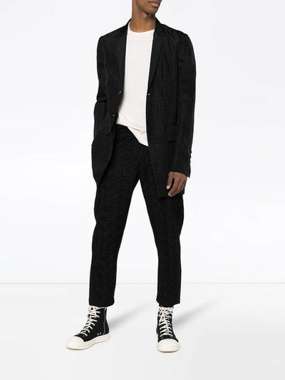 Shop Adidas Originals Rick Owens Single Breasted Shawl Collar Blazer - Black