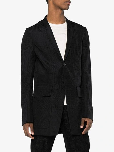 Shop Adidas Originals Rick Owens Single Breasted Shawl Collar Blazer - Black