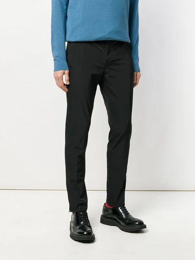 Shop Prada Zip Cuff Tailored Trousers In Black