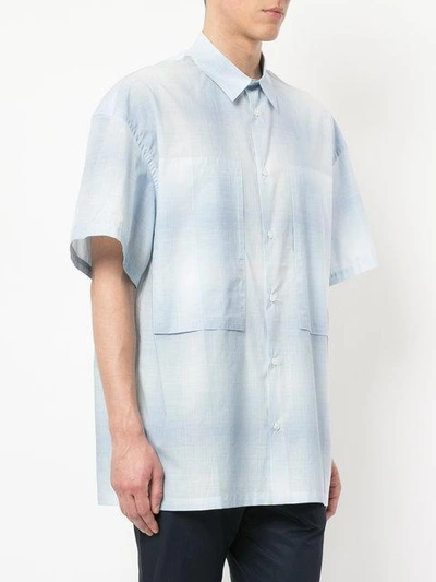 Shop E. Tautz Oversized Chest Pocket Shirt - Blue