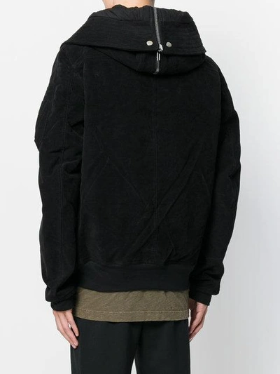 Shop Rick Owens Drkshdw Full Zip Hooded Jacket - Black