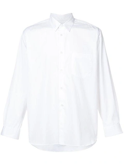 Shop Comme Des Garçons Shirt Curved Hem Pocket Shirt In White