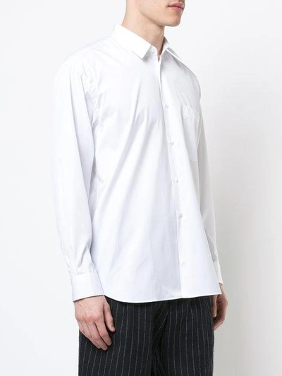 Shop Comme Des Garçons Shirt Curved Hem Pocket Shirt In White