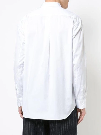 Shop Comme Des Garçons Shirt Curved Hem Pocket Shirt In White