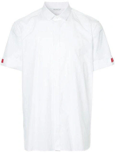Shop Neil Barrett Contrast Trim Shirt In White