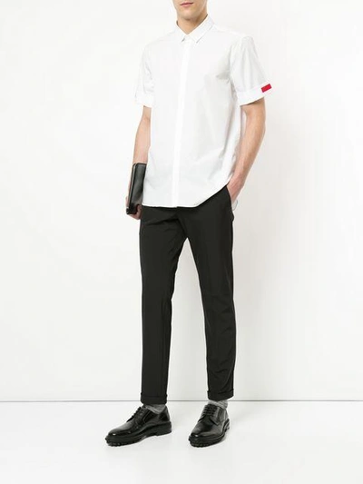 Shop Neil Barrett Contrast Trim Shirt In White