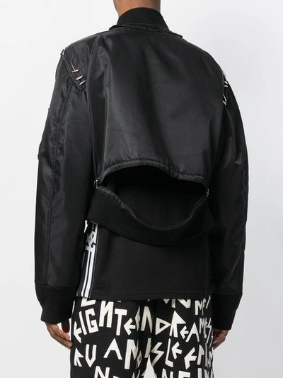 Shop Ktz Metal Pin Bomber Jacket In Black