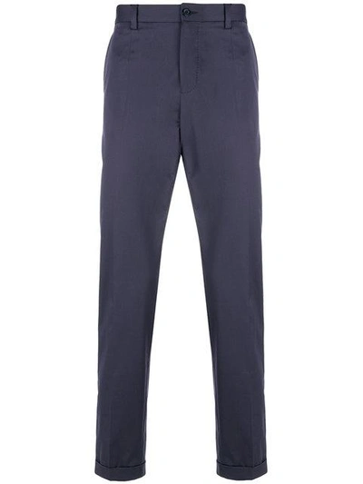 Shop Dolce & Gabbana Cropped Straight Leg Trousers In Blue