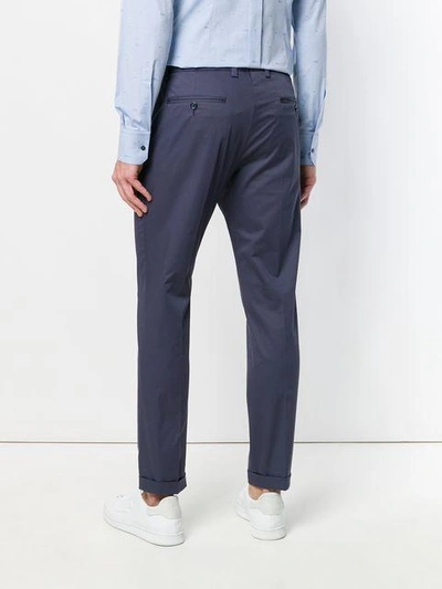 Shop Dolce & Gabbana Cropped Straight Leg Trousers In Blue