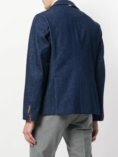 Shop Thom Browne Denim Blazer Jacket