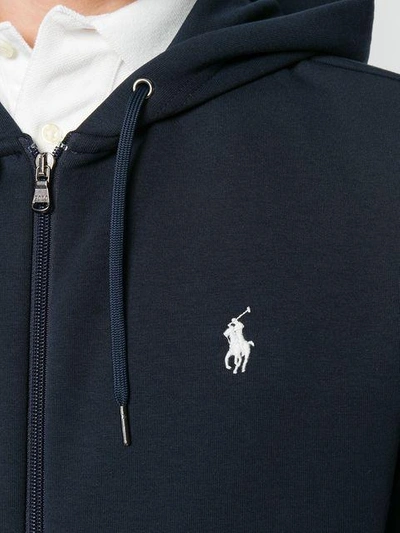 zipped logo hoodie