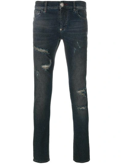 Shop Philipp Plein Distressed Skinny Jeans