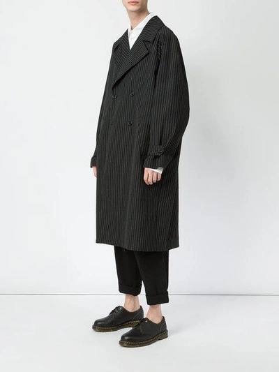 Shop Yang Li Double Breasted Coat - Black