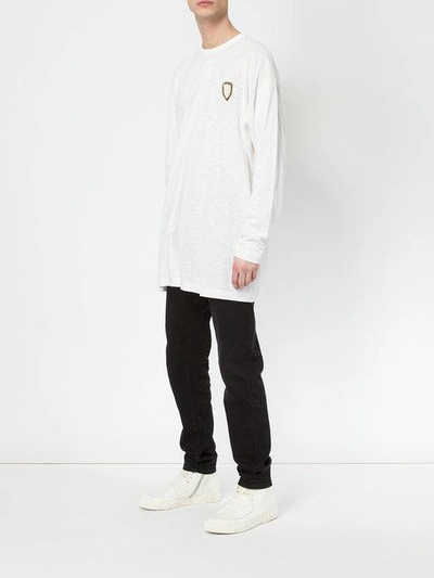 Ih Nom Uh Nit Chest Patch Oversize T-shirt - White In White