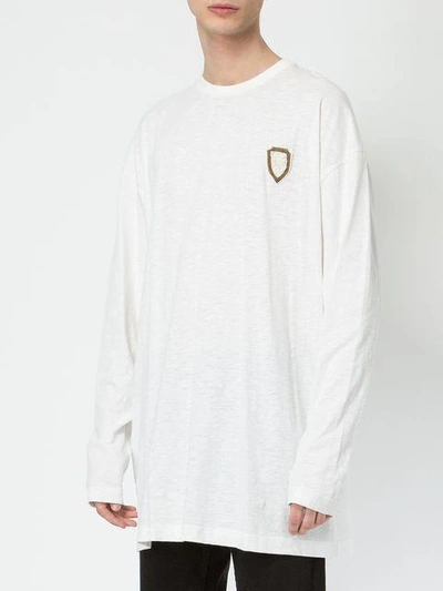 Ih Nom Uh Nit Chest Patch Oversize T-shirt - White In White