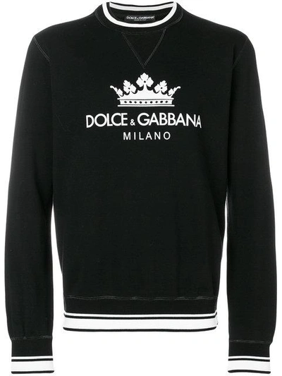 Shop Dolce & Gabbana Crown Logo Sweatshirt In Black