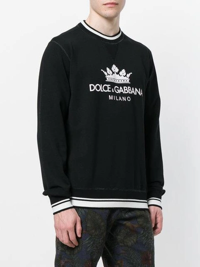 Shop Dolce & Gabbana Crown Logo Sweatshirt In Black