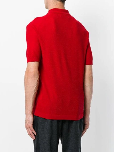 Shop Pringle Of Scotland Knitted Polo Shirt In Red