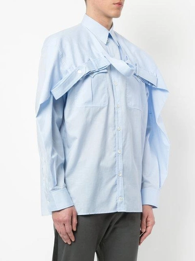 Shop Y/project Belted Chest Shirt In Blue
