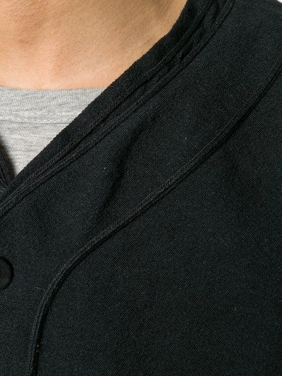 Shop Visvim Cropped Sleeves Shirt Jacket In Black