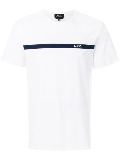 Shop A.p.c. Panel Detailed Embroidered Logo T-shirt In White