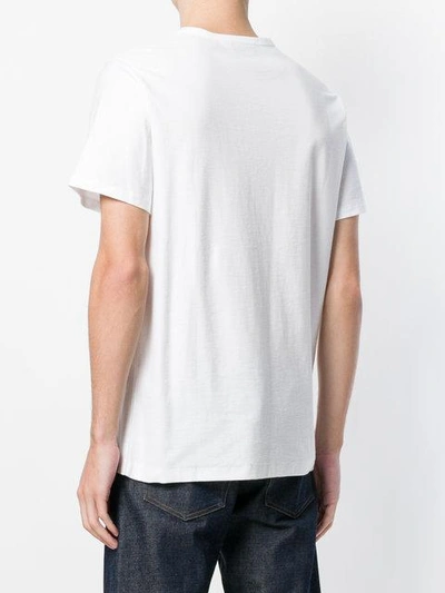 Shop Apc Panel Detailed Embroidered Logo T-shirt In White
