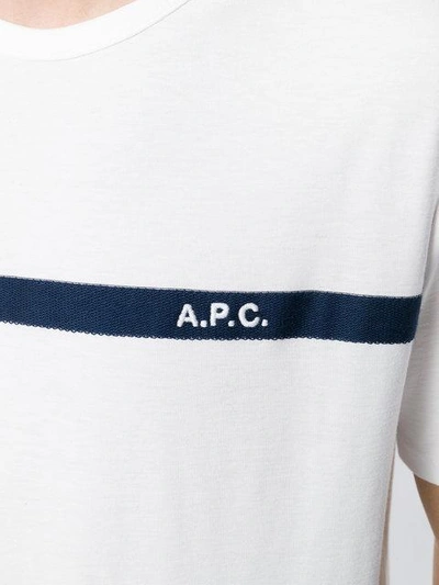 Shop Apc Panel Detailed Embroidered Logo T-shirt In White