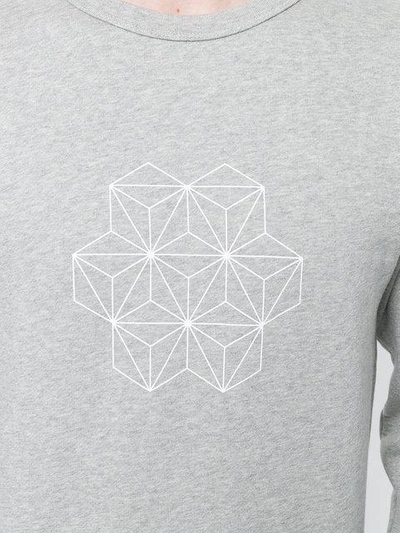 Shop Jijibaba Geometric Print Sweatshirt - Grey