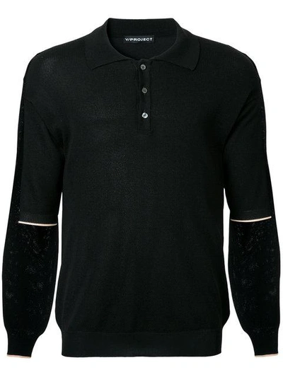 Shop Y/project Layered Polo Shirt In Black