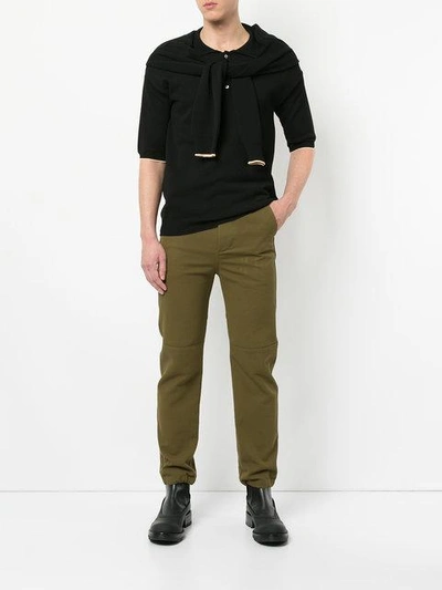 Shop Y/project Layered Polo Shirt In Black