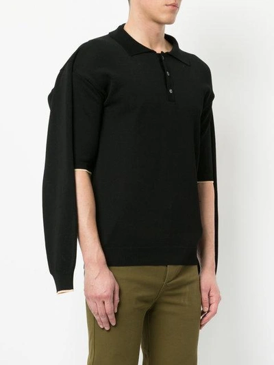 Shop Y/project Layered Polo Shirt In Black