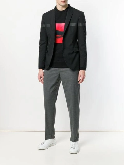 Shop Neil Barrett Block Stripe Blazer