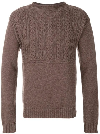 Shop Maison Margiela Cable Knit Sweater