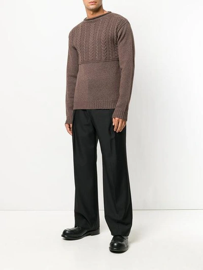 Shop Maison Margiela Cable Knit Sweater