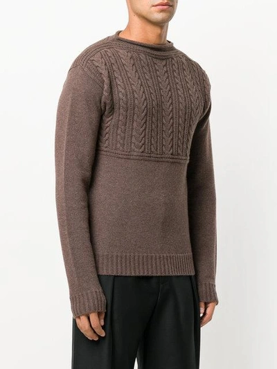 Shop Maison Margiela Cable Knit Sweater